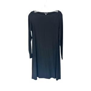 Eileen Fisher Black Basic Work‎ Office Relaxed Soft Stretch Long Sleeve Dress XS